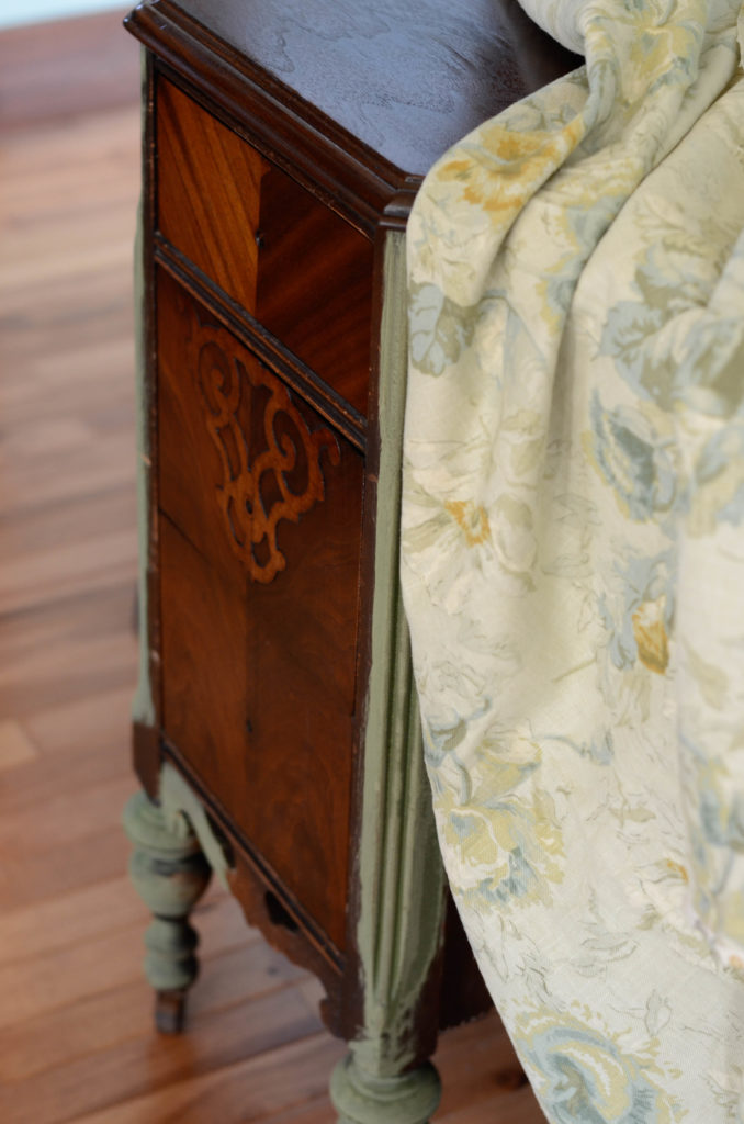 vintage vanity, vintage desk, stripper, refinishing, before and after, veneer, shellac, milk paint, chippy goodness, painting furniture