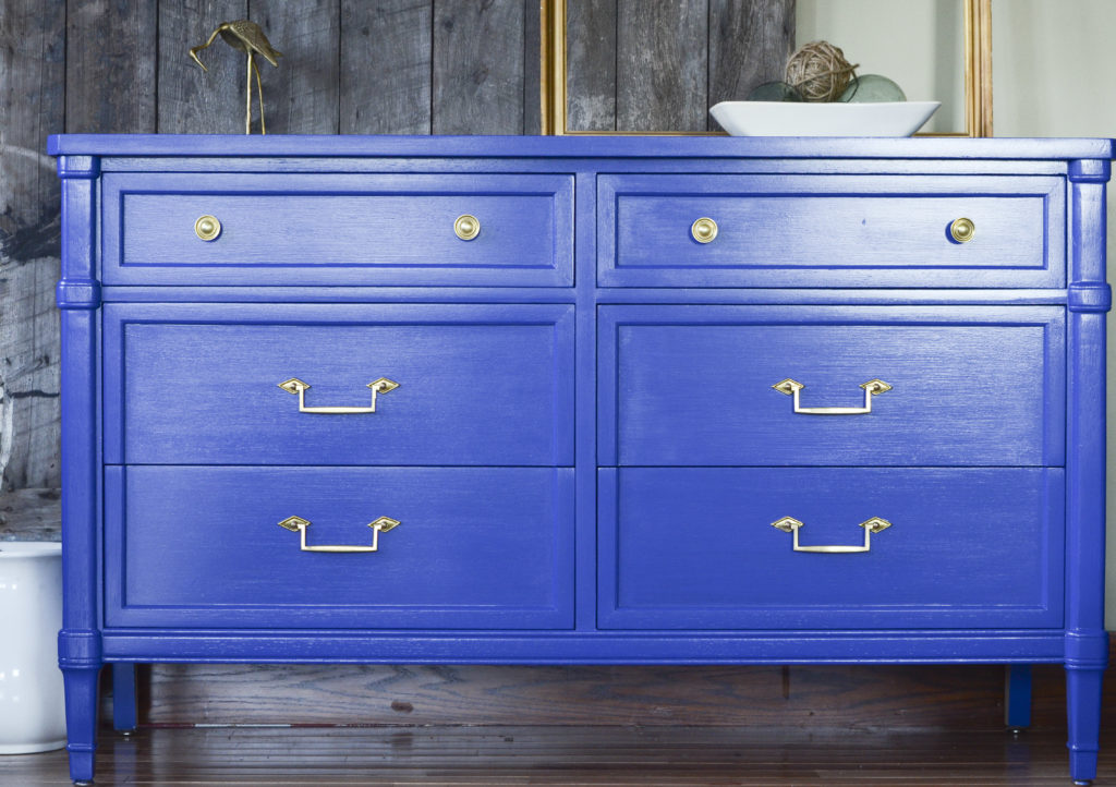 Blue Dresser, General Finishes Milk Paint, General Finishes Top Coat Satin
