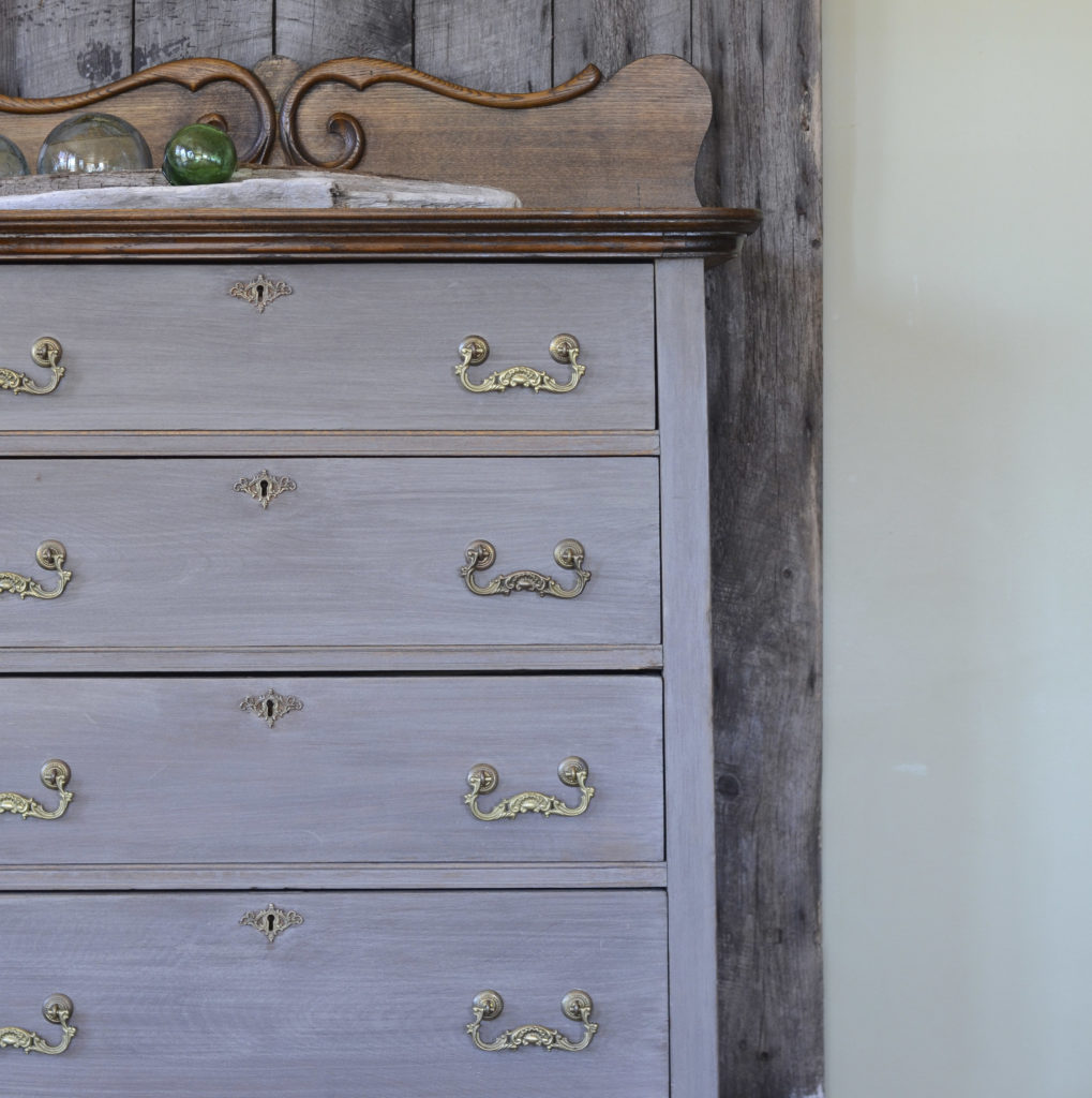 Gray Dresser, driftwood, Lake Superior, Milk paint, milk paint wash, developing a plan, structural issues, fixing a drawer, original craftsman