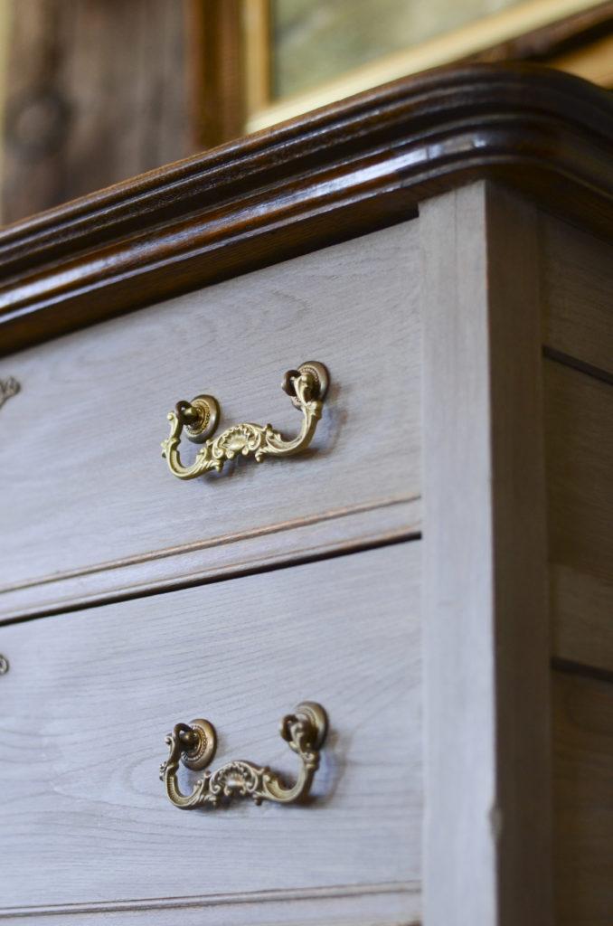 Gray Dresser, driftwood, Lake Superior, Milk paint, milk paint wash, developing a plan, structural issues, fixing a drawer, original craftsman