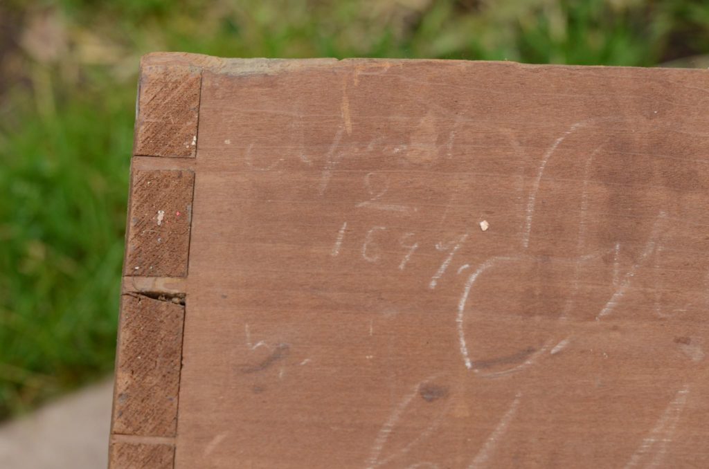 signature on a drawer, April 2, 1899